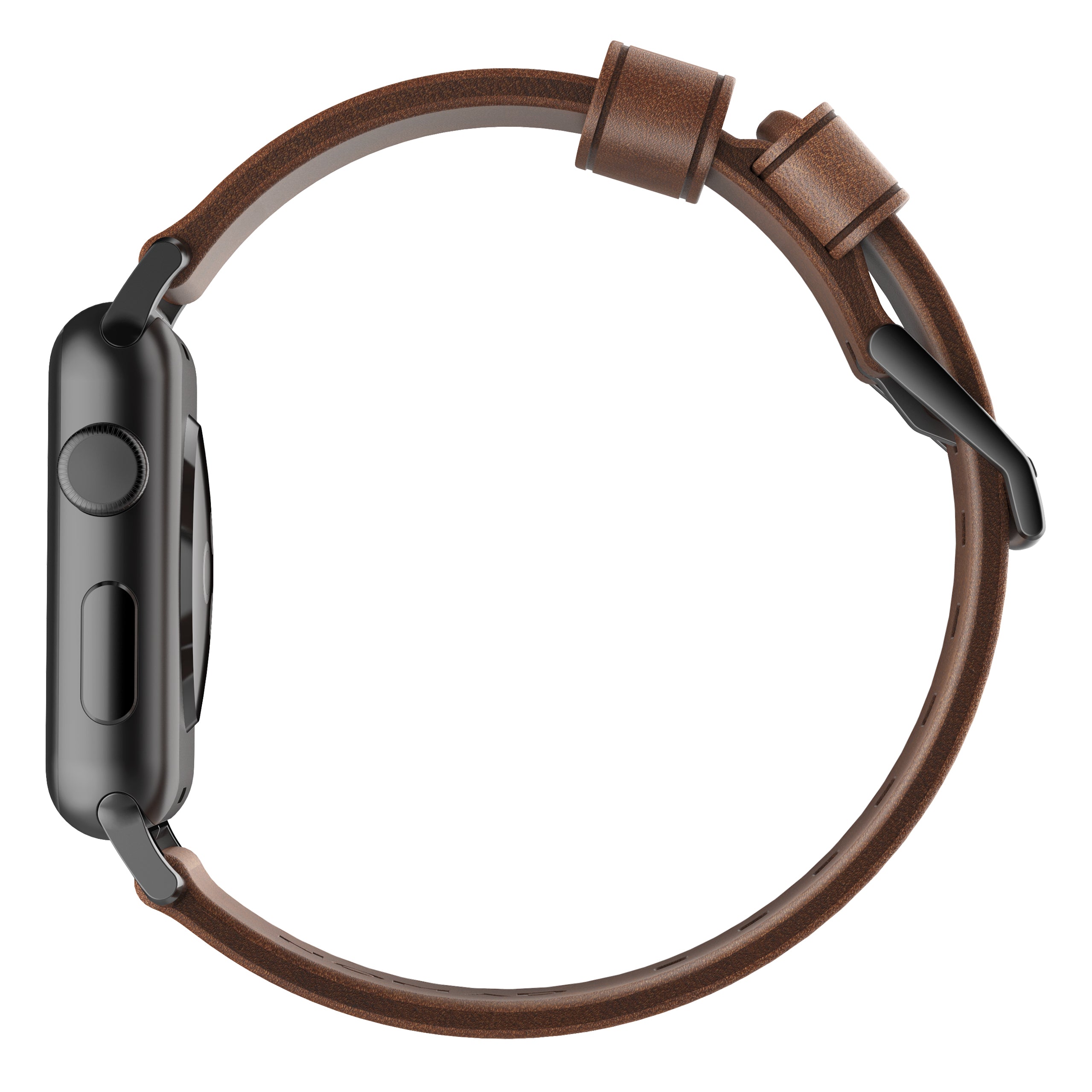 Nomad Modern leather band brown / black hardware 45/46/49 mm