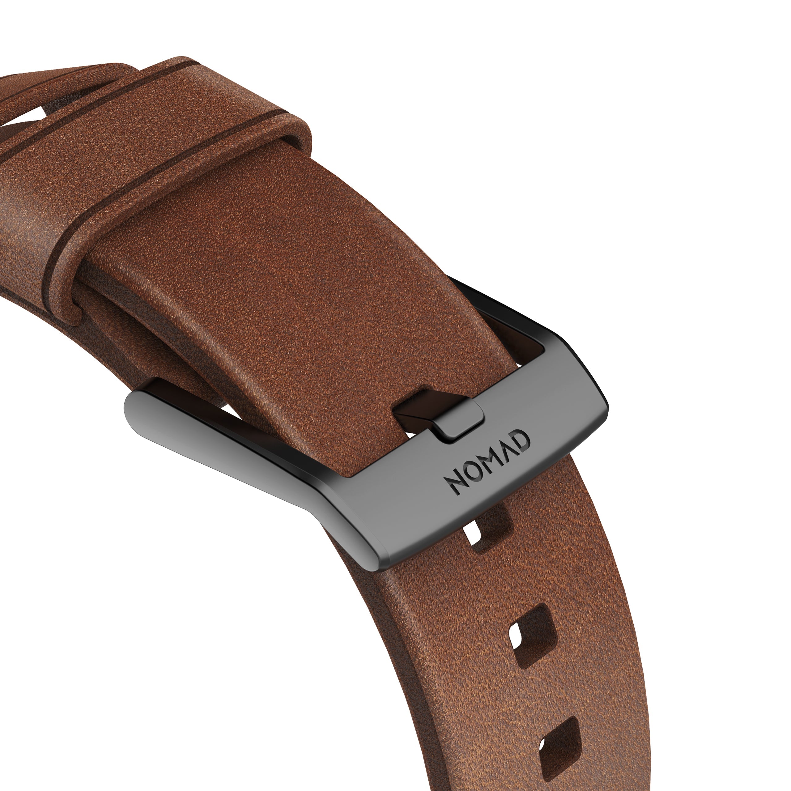 Nomad Modern leather band brown / black hardware 45/46/49 mm