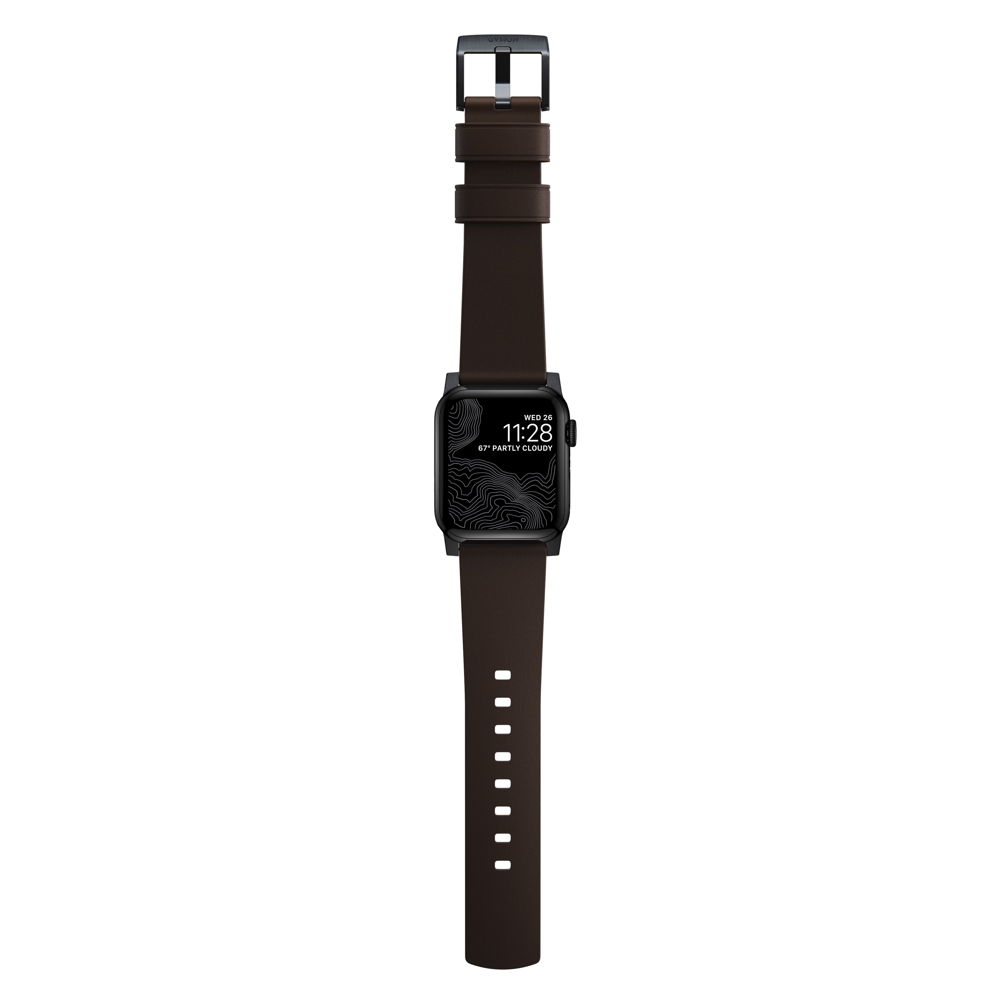 Nomad Active Pro leather band brown / black hardware 45/46/49 mm